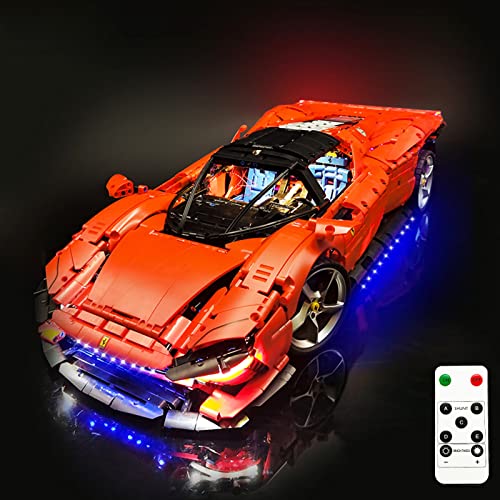 Fernbedienung LED Beleuchtung Licht Set Für Lego 42143 Ferrari Daytona SP3, für Männer und Frauen Spielzeug Geschenk, Beleuchtungsset Kompatibel mit Lego 42143(Nicht Enthalten Modell) von TETK