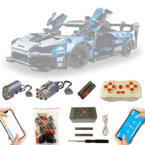 Für Lego 42123 Technic McLaren Senna GTR Super Motor und Fernbedienung Upgrade Kit, APP 4-Modi-Steuerung, Motorenset Zubehör Kompatibel mit Lego 42123 von TETK