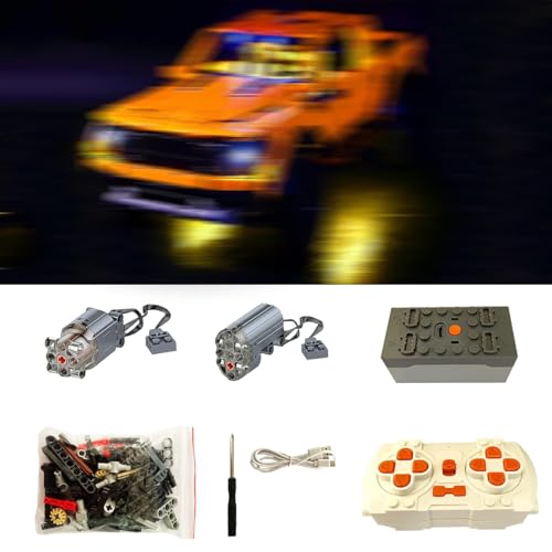 Für Lego 42126 Technic Ford F-150 Raptor Pick-Up-Truck Motor und Fernbedienung und Beleuchtung Upgrade Kit, Upgrade Zubehör Kompatibel mit Lego 42126 Bausteinen Modell(Nicht Enthalten Lego Modell) von TETK