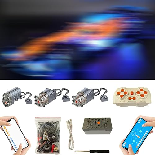 Für Lego 42141 Technic McLaren Formel 1 Super Motor und Fernbedienung und Beleuchtung Upgrade Kit, mit PDF-Installationsanleitung, Kompatibel mit Lego 42141 Bausteinen Modell(Nicht Enthalten Modell) von TETK
