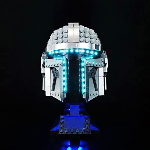 Für Lego 75328 Star Wars Mandalorianer Helm Beleuchtung LED Licht Set, Kompatibel mit Lego 75238, für Männer und Frauen Spielzeug Geschenk(Nicht Enthalten Modell) von TETK