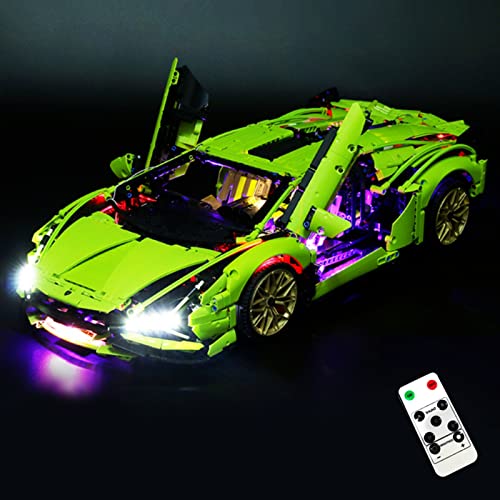 Für Lego Lamborghini Sián 42115 Beleuchtung LED Beleuchtungsset, mit Fernbedienung, Kompatibel mit Lego 42115(Nicht Enthalten Modell) von TETK