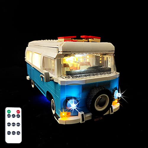 LED Beleuchtungsset für Lego 10279 Volkswagen T2 V29 Wohnmobil Modell, Fernbedienung, Licht-Set Kompatibel mit Lego 10279 Volkswagen T2 Campingbus Bausteinen Modell(Nicht Enthalten Modell) von TETK