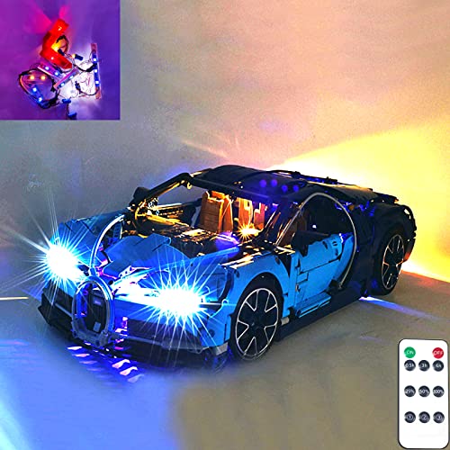 LED Beleuchtungsset für Lego 42083 Technic Bugatti Chiron Modell, mit Fernbedienung, Licht Set Kompatibel Mit Lego 42083 Bausteinen Modell(Nicht Enthalten Modell) von TETK