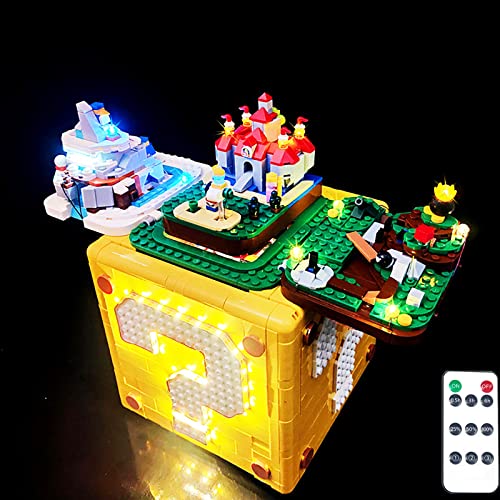 LED Beleuchtungsset für Lego 71395 Super Mario Fragezeichen Block Modell, Fernbedienung, Licht-Set Kompatibel mit Lego 71395 Super Mario 64 Block Bausteinen Modell(Nicht Enthalten Modell) von TETK
