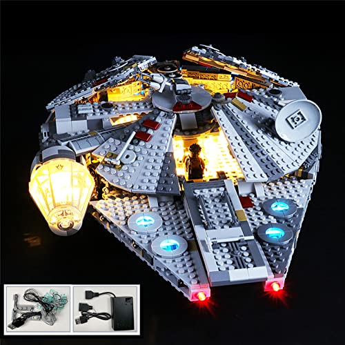 LED Beleuchtungsset für Lego 75257 Star Wars Millennium Falcon Modell, Licht Set Kompatibel Mit Lego 75257 Bausteinen Modell, Farbige Lichter(Nicht Enthalten Modell) von TETK