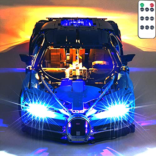 LED Beleuchtungsset für Lego Bugatti Chiron 42083 Modell, mit Fernbedienung, Licht Set Kompatibel Mit Lego 42083 Bugatti Chiron Bausteinen Modell(Nicht Enthalten Modell) von TETK