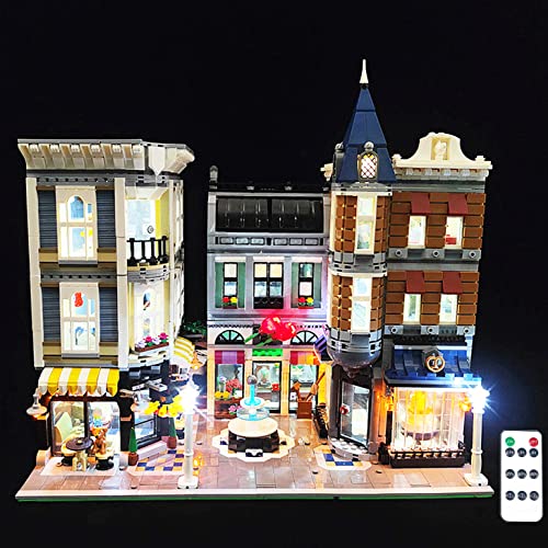 LED Beleuchtungsset für Lego Stadtleben 10255 Modell, Fernbedienung, Licht-Set Kompatibel mit Lego 10255 Stadtleben Creator Expert Assembly Square Bausteinen Modell(Nicht Enthalten Modell) von TETK