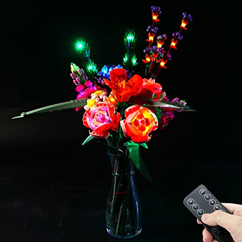 LED Beleuchtungsset für Lego Blumenstrauß 10280 Modell, mit Fernbedienung, Licht Set Kompatibel Mit Lego 10280 Blumenstrauß Bausteinen Modell(Nicht Enthalten Modell) von TETK