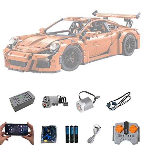 Motor und Fernbedienung Upgrade Zubehör für Lego Technic 42056 Porsche 911 GT3 RS, Fernbedienung und APP-Steuerung, Power Functions Motor Set Kompatibel mit Lego 42056(Nicht Enthalten Modell) von TETK
