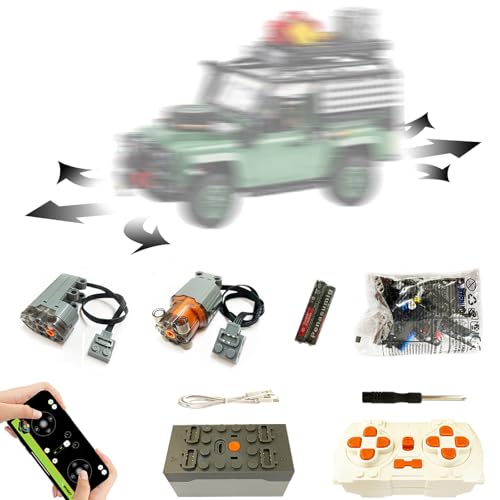 TETK für Lego 10317 Land Rover Defender 90 Klassischer Super Motor und Fernbedienung Upgrade Kit, Weihnachten, Kompatibel mit Lego 10317(Modell Nicht enthalten) von TETK