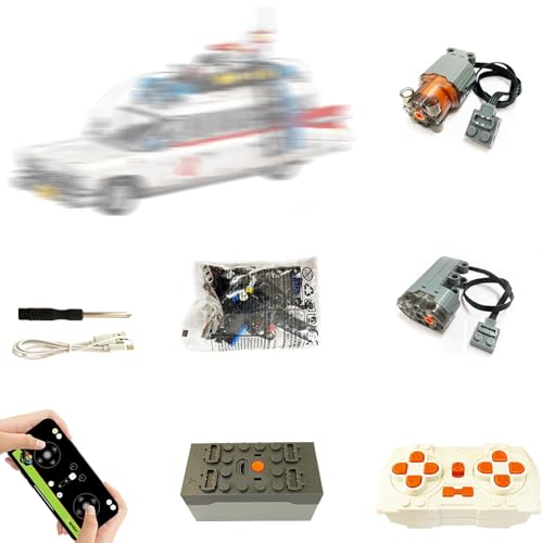 für Lego Ghostbusters ECTO-1 10274 Super Motor und Fernbedienung Upgrade Kit, Kompatibel mit Lego 10274 (Modell Nicht enthalten) von TETK