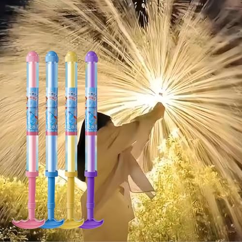 4 Stück Feuerwerk Wasserpistole Spielzeug, Feuerwerks Wasserpistole Kinder, Romantische Feuerwerk Wasserspritze, Firework Water Gun, Fun Wasserspielzeug Pool Spielzeug für Outdoor Pool Beach (B) von TETSMG