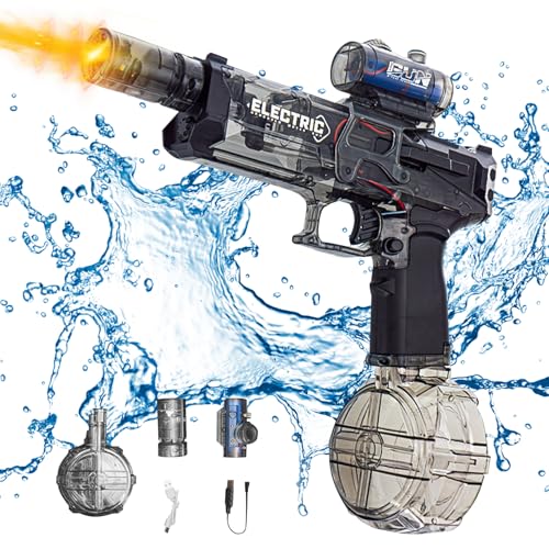 Wasserpistole Elektrische Große Reichweite, Ultimate Battle Blaster Electric Water Gun mit Beleuchtung, Wasserpistole für Elektrische Erwachsene und Kind, Sommer Spielzeug Spritzpistolen (Schwarz) Wasserpistole Elektrische Große Reichweite, Ultimate Battle Blaster Electric Water Gun mit Beleuchtung, Wasserpistole für Elektrische Erwachsene und Kind, Sommer Spielzeug Spritzpistolen (Schwarz) von TETSMG