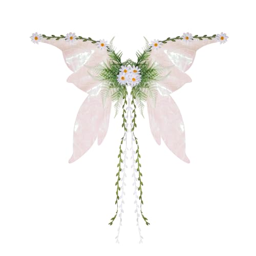Feenflügel Erwachsene, 70cm Feenflügel mit Blumen Ranken, Waldelfe Flügel Kostüm Schmetterlingsflügel Prinzessinnenflügel Elfen Wings Damen für Weihnachts Karneval Geburtstags Cosplay Party (Weiß) Feenflügel Erwachsene, 70cm Feenflügel mit Blumen Ranken, Waldelfe Flügel Kostüm Schmetterlingsflügel Prinzessinnenflügel Elfen Wings Damen für Weihnachts Karneval Geburtstags Cosplay Party (Weiß) von TETSMG