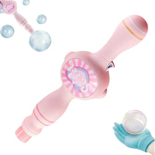 Nebel Seifenblasenmaschine, 2025 Neu LED Nebel Seifenblasenpistole mit Zerstäuber, Bubble Machine, Spielbare Seifenblasen, Kreativ Geschenke für Kinder, Hochzeit Party Foto Requisiten (Rosa) von TETSMG