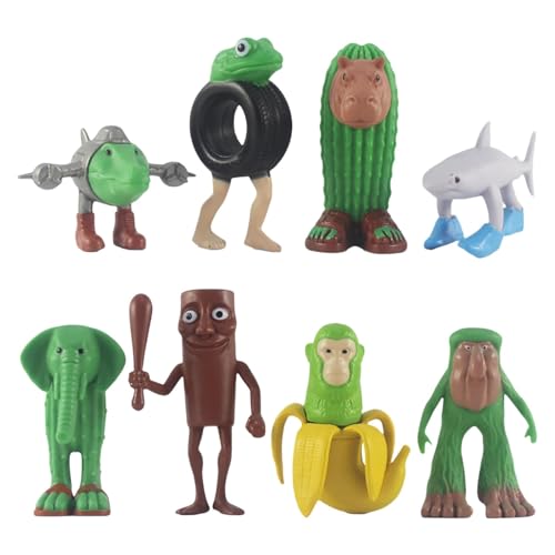 Tung Tung Tung Tung Sahur Figur, 3D gedrucktes Tiermodell, Tung Tung Tung Sahur, BRR BRR Patapim, Tralalero Tralala und Bombardiro Crocodillofür für Fans, Deko, Italian Brainrot Animals (A) von TETSMG