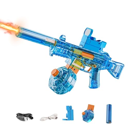 Wasserpistole Elektrisch Sehr Stark, 45,5 cm Extra Lange Elektrische Wasserpistole für Erwachsene Kinder mit Blitz, EIN-klick-Wasserabsaug, Sommer Swimmingpool Spielzeug Wasserspritzpistole (Blau) von TETSMG