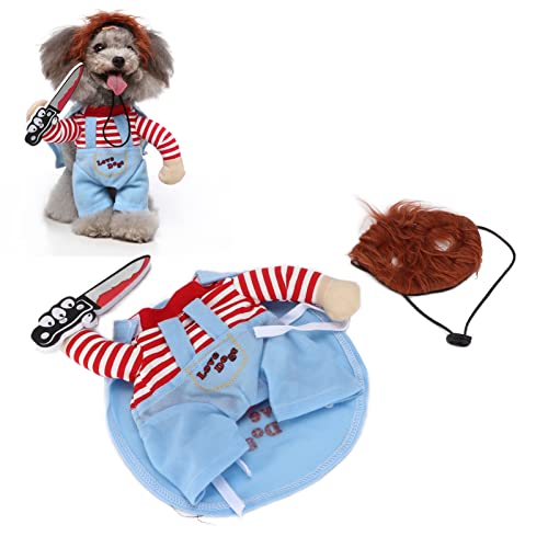 TEUOPIOE Pet Deadly Doll Hundekostüm, Süßes Hunde-Cosplay, Halloween, Weihnachten, Lustiges Kostüm, Hundekleidung, Partykostüm Für Kleine, Mittelgroße Und Große Hunde(XL) von TEUOPIOE