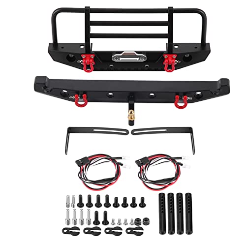 TEUOPIOE RC Crawler Auto Front-/Heckstoßstange, RC Crawler Auto Aluminium Front-/Heckstoßstange Metall Heckstoßstange mit LED-Leuchten für T R X4 Scx10Ii 90046 Autoteil für Modellauto TEUOPIOE RC Crawler Auto Front-/Heckstoßstange, RC Crawler Auto Aluminium Front-/Heckstoßstange Metall Heckstoßstange mit LED-Leuchten für T R X4 Scx10Ii 90046 Autoteil für Modellauto von TEUOPIOE
