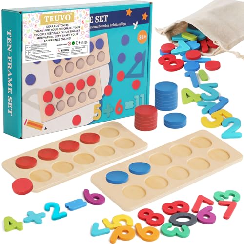 TEUVO Zählen Rechnen Lernen Holzspielzeug für Kinder, Montessori Mathematik Zahlenspiel für Addition & Subtraktion, Haus Vorschule Lehrreiche Mathe Spielzeug für 3 4 5 6 Jahre Jungen Mädchen TEUVO Zählen Rechnen Lernen Holzspielzeug für Kinder, Montessori Mathematik Zahlenspiel für Addition & Subtraktion, Haus Vorschule Lehrreiche Mathe Spielzeug für 3 4 5 6 Jahre Jungen Mädchen von TEUVO