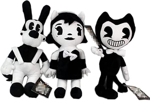 TEXXY Bendy Plüschtiere and Ink Machine Plüschpuppen Horrorspiel biegsame weiche Kuscheltierpuppe für Kinder (3 Stück 30cm) von TEXXY