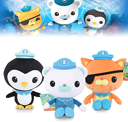 Octonauts Plüschtiere 30cm, Octonauts Weiche Kuscheltiere Plüschtier Cartoon Pinguin Peso Dashi Kwazii Tweak Puppe Spielzeug Geschenk (3 Stück) von TEXXY