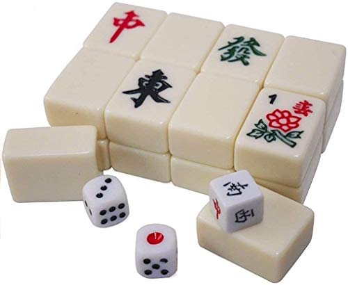 TEmkin Chinesisches Reise-Mahjong-Set mit Koffer, Mini-Mahjong, geeignet für Familienfeiern/Schlafsaal-Partyspiele von TEmkin