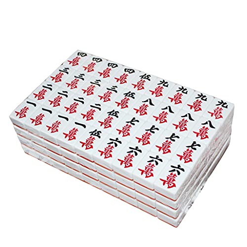 TEmkin Mahjong Chinesisches Mahjong, Mahjong-Set mit nummerierten Kacheln, Tragetasche Pro Komplettes Mahjong-Spielset Mahjong-Kacheln von TEmkin