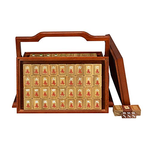 TEmkin Mahjong-Set, Mahjong-Fliesen, Mode-Mahjong-Fliesen, Haushalt, Handreiben, Mahjong-Fliesen, Familienspiel, Mahjong-Fliesen, Gelegenheitsspiel-Fliesen, 144 Karten, Stofftaschen von TEmkin