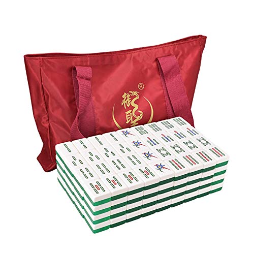 TEmkin Mahjong-Set, Mahjong-Fliesen, Mode-Mahjong-Fliesen, Haushalt, Handreiben, Mahjong-Fliesen, Familienspiel, Mahjong-Fliesen, Gelegenheitsspiel-Fliesen, 144 Karten, Stofftaschen von TEmkin