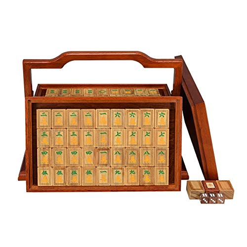 TEmkin Mahjong-Set, Mahjong-Fliesen, Mode-Mahjong-Fliesen, Haushalt, Handreiben, Mahjong-Fliesen, Familienspiel, Mahjong-Fliesen, Gelegenheitsspiel-Fliesen, 144 Karten, Stofftaschen von TEmkin