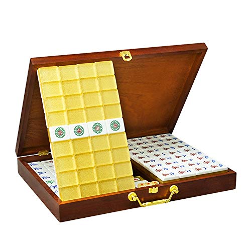 TEmkin Mahjong-Set, Mahjong-Fliesen, Mode-Mahjong-Fliesen, Haushalt, Handreiben, Mahjong-Fliesen, Familienspiel, Mahjong-Fliesen, Gelegenheitsspiel-Fliesen, 144 Karten, Stofftaschen von TEmkin