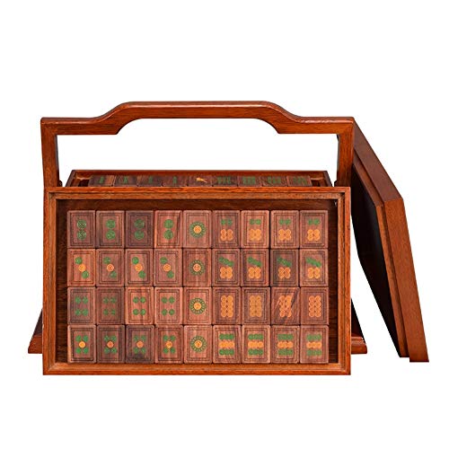 TEmkin Mahjong-Set, Mahjong-Fliesen-Set, Reisebrettspiel, chinesische traditionelle Mahjong-Spiele, tragbare Größe und geringes Gewicht von TEmkin
