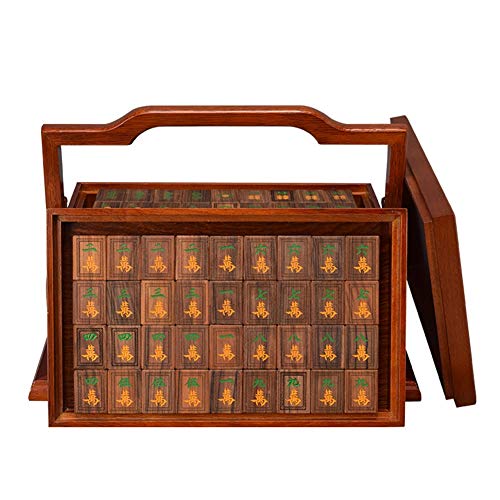TEmkin Mahjong-Set, traditionelle Spiele, Mahjong-Club-Set, 144 Mahjong-Kacheln mit chinesischen Schriftzeichen, Spielset für Reisen, tragbare Größe und Set von TEmkin