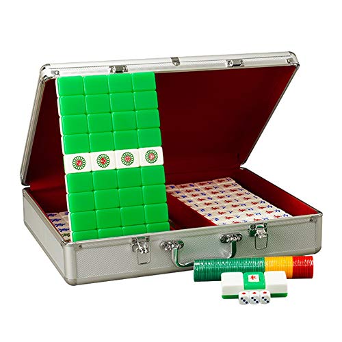 TEmkin Mahjong-Set, traditionelle Spiele, Mahjong-Club-Set, 144 Mahjong-Kacheln mit chinesischen Schriftzeichen, Spielset für Reisen, tragbare Größe und Set von TEmkin