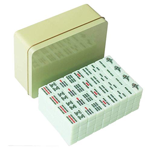 TEmkin Mahjong-Set, tragbares Mini-Mahjong-Set mit 144 Stück, mit Mahjong-Matte, Reise-Mah-Jongg-Familie, Freizeit, grünes Spiel für Kinder und Erwachsene von TEmkin