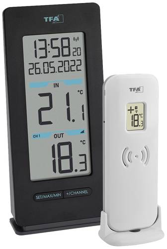 TFA Dostmann Buddy Funk-Thermometer digital Schwarz von TFA Dostmann