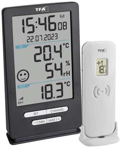 TFA Dostmann Funk-Thermometer XENA HOME Funk-Thermometer digital Anthrazit von TFA Dostmann