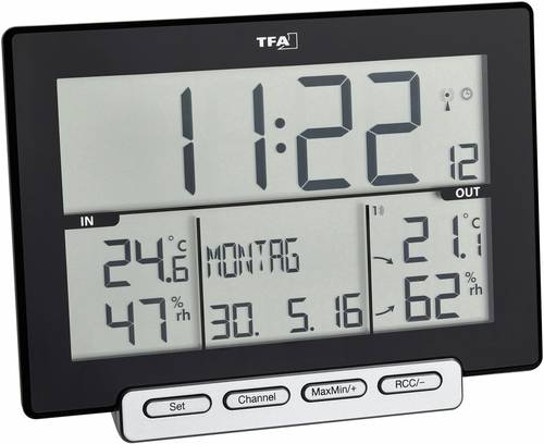 TFA Dostmann Trinity Funk-Thermo-/Hygrometer Schwarz von TFA Dostmann