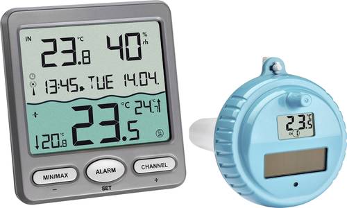 TFA Dostmann VENICE Funk-Pool-Thermometer Schwimmbecken-Thermometer Anthrazit von TFA Dostmann