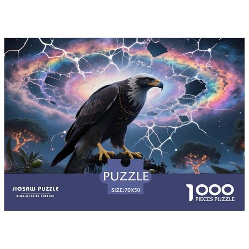 Adler1000Teile Schwierigesgroßes Puzzle Wildtiere Für Erwachsene Einzigartige Spielzeug SchwerStressabbau Für DekoRatteive Geschenke70x50cm/1000pcs von TFEDACVSS