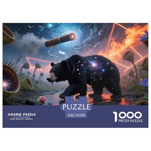 Bären1000Teile Schwierigesgroßes Puzzle Wildtiere Für Erwachsene Einzigartige Spielzeug SchwerStressabbau Für DekoRatteive Geschenke70x50cm/1000pcs von TFEDACVSS