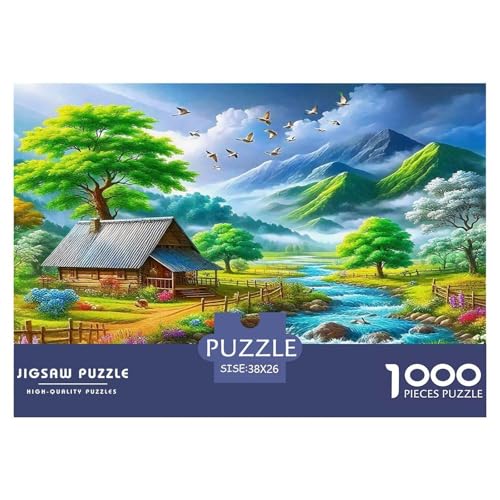 Berglandschaft1000Teile PuzzlesDorf Für Erwachsene Und Kinder Ab 14 Jahren Familienspiele Herausforderndes Für Dekorative Geschenke38x26cm/1000pcs von TFEDACVSS