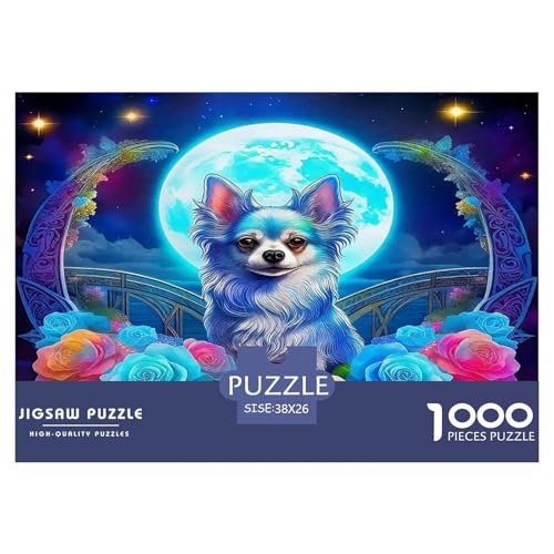 Chihuahua1000Stück Puzzle Tierhund Für Erwachsene Und Kinder Ab 14 Jahren Einzigartige Spielzeug Denksport Für Dekorative Geschenke38x26cm/1000pcs von TFEDACVSS