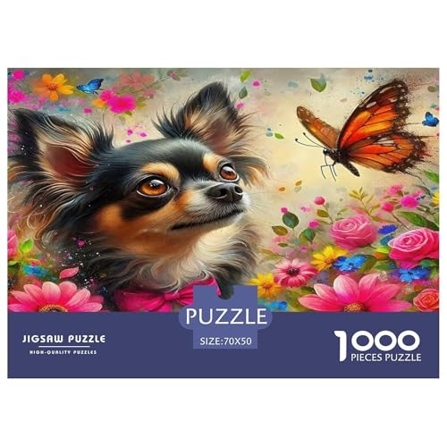 Chihuahua1000Teile PuzzlesTierhund Für Erwachsene Und Kinder Ab 14 Jahren Familienspiele Herausforderndes Für Dekorative Geschenke70x50cm/1000pcs von TFEDACVSS