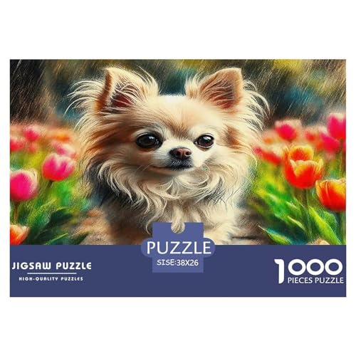 Chihuahua1000Teile Schwierigesgroßes Puzzle Tierhund Für Erwachsene Einzigartige Spielzeug SchwerStressabbau Für Dekorative Geschenke38x26cm/1000pcs von TFEDACVSS