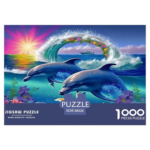 Delphin1000Stück BuntePuzzles Tier Delphins Für Erwachsene Kinder Pädagogisches StressabbauSpielzeug SchwerStressabbau Für Dekorative Geschenke38x26cm/1000pcs von TFEDACVSS