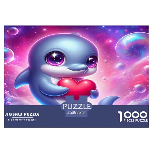 Delphin1000Teile Schwierigesgroßes Puzzle Tiere Delphins Für Erwachsene Kinder Familienspiele Herausfordernde Für Dekorative Geschenke38x26cm/1000pcs von TFEDACVSS