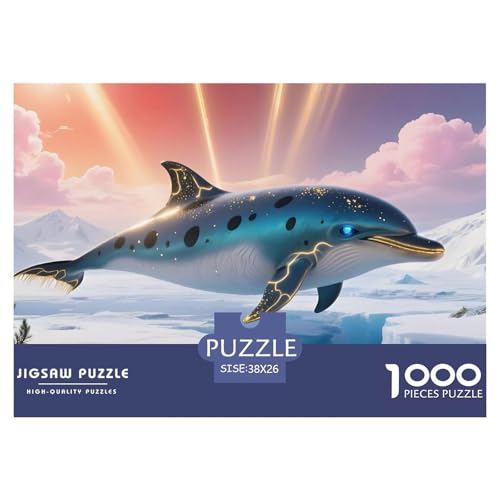 Delphin1000Teile Schwierigesgroßes Puzzle Wildtiere Für Erwachsene Einzigartige Spielzeug SchwerStressabbau Für DekoRatteive Geschenke38x26cm/1000pcs von TFEDACVSS